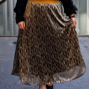 Lularoe Elegant Lucy 2XL gold animal maxi NWT
